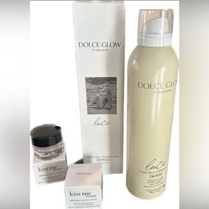 Dolce Glow-1 self tanning mist and Philosophy kiss me tonight lip treatment-2